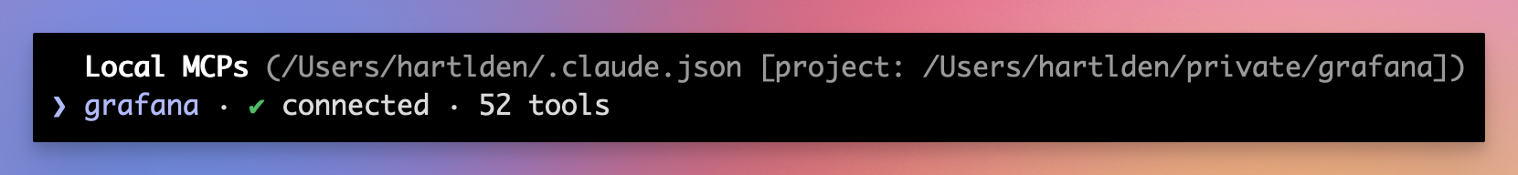 Grafana MCP configuration inside of Claude Code